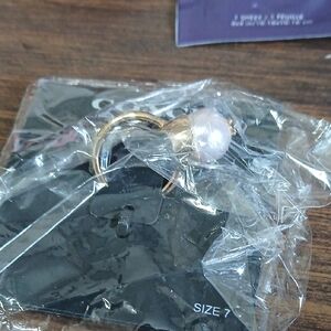 Coach Ring Elegant Gold Pearl Ring Nwt